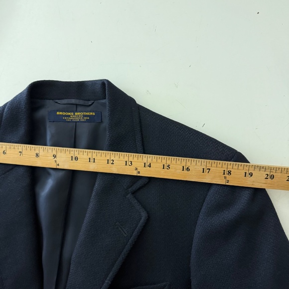 Brooks Brother Vintage Dark Navy Blue Herringbone Blazer Suit Jacket Mens 40R - Picture 5 of 10